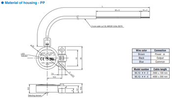 Mechanical Drawing - Nidec Components WL10 Liquid Leak Sensors
